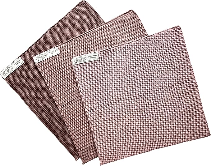 Solwang 3-Piece Danish Cotton Dishcloths in 100% Certified Organic Cotton Made in India (Dusty Rose Organic Combi)
