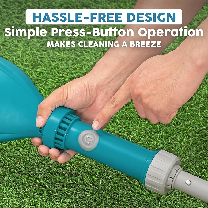 Bestway Cordless Pool Vacuum for Up to 10 Ft Pools, AquaTech Cordless Vacuum Cleaner - Adjustable Pole, Debris Compartment, and AA Battery Operated
