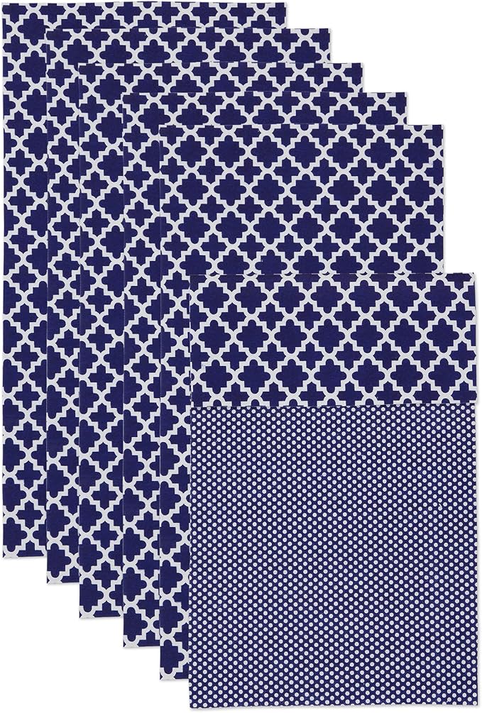 DII Fridge Liner Collection Non-Adhesive, Cut to Fit, 12x24, Navy Lattice, 6 Piece