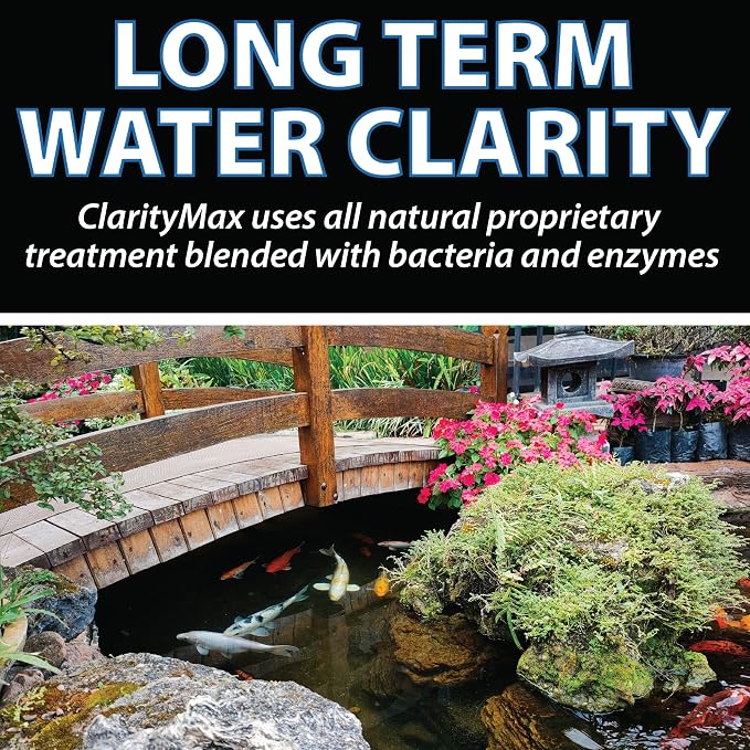 CrystalClear ClarityMax Pond Clarifier, All-in-One Natural Treatment, 6 LB | Beneficial microbes and enzymes provide max clarity, remove algae stains, and keep water gardens koi fish & pet safe