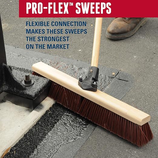 Weiler 44604 Pro-Flex 24" Block Size, Medium Maroon Polypropylene Fill, Sweep