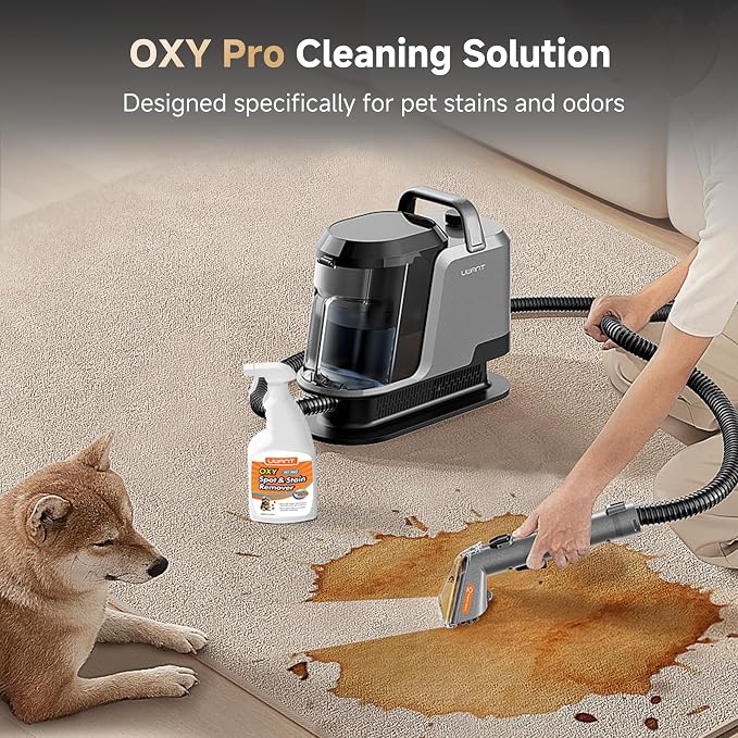 Uwant 18Kpa Powerful Suction Carpet Steam Cleaner with Pet Pro Cleaner | Portable Carpet Cleaner for Pets with Cleanning Tools Upholstery Steam Cleaner for Carpets, Couch, Sofa, Cars 2.4 Liters