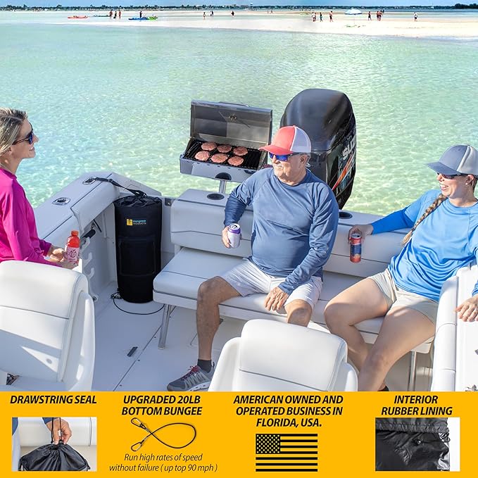 Mangrove Products: Portable Boat Trash Can, Reusable Trash Bag, Boating Equipment, Boat Storage, Boat Accessories Marine, Pontoon Boat Accessories, Fishing, Sandbar, RV, or Camping