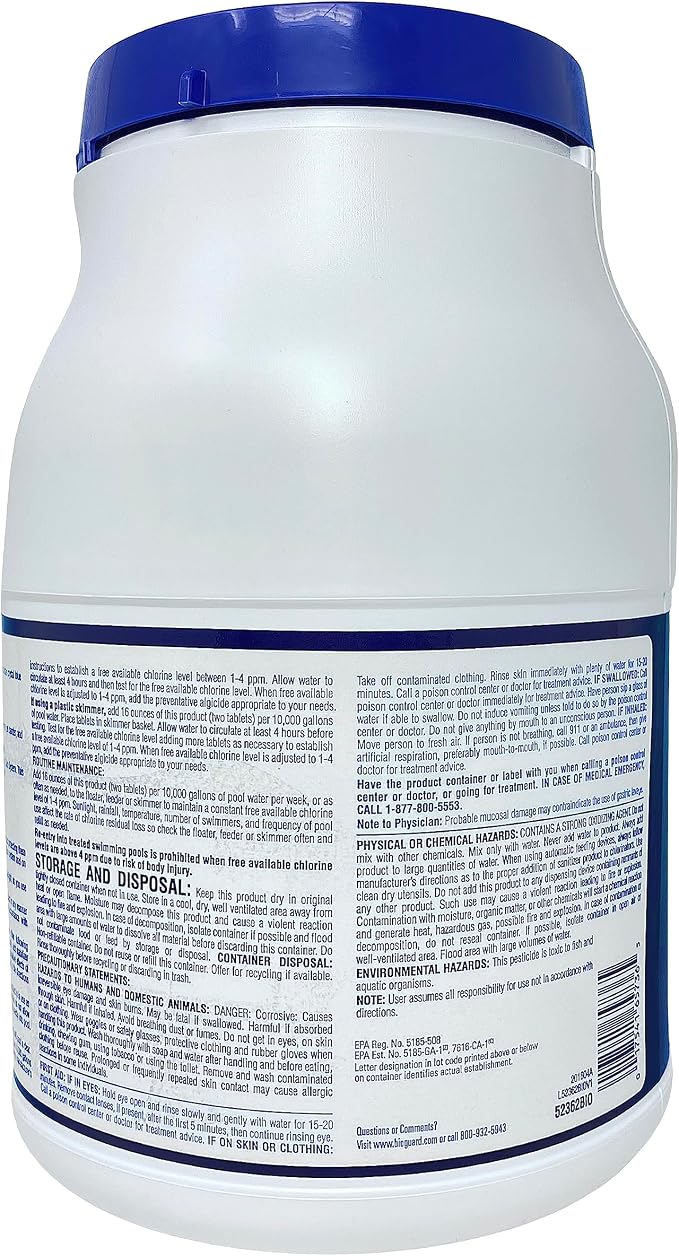BioGuard SilkGuard Complete 3” Chlorinating Tablets, 7.5 lb, Single Pack | Chlorine Tablets for Sanitizing Swimming Pools