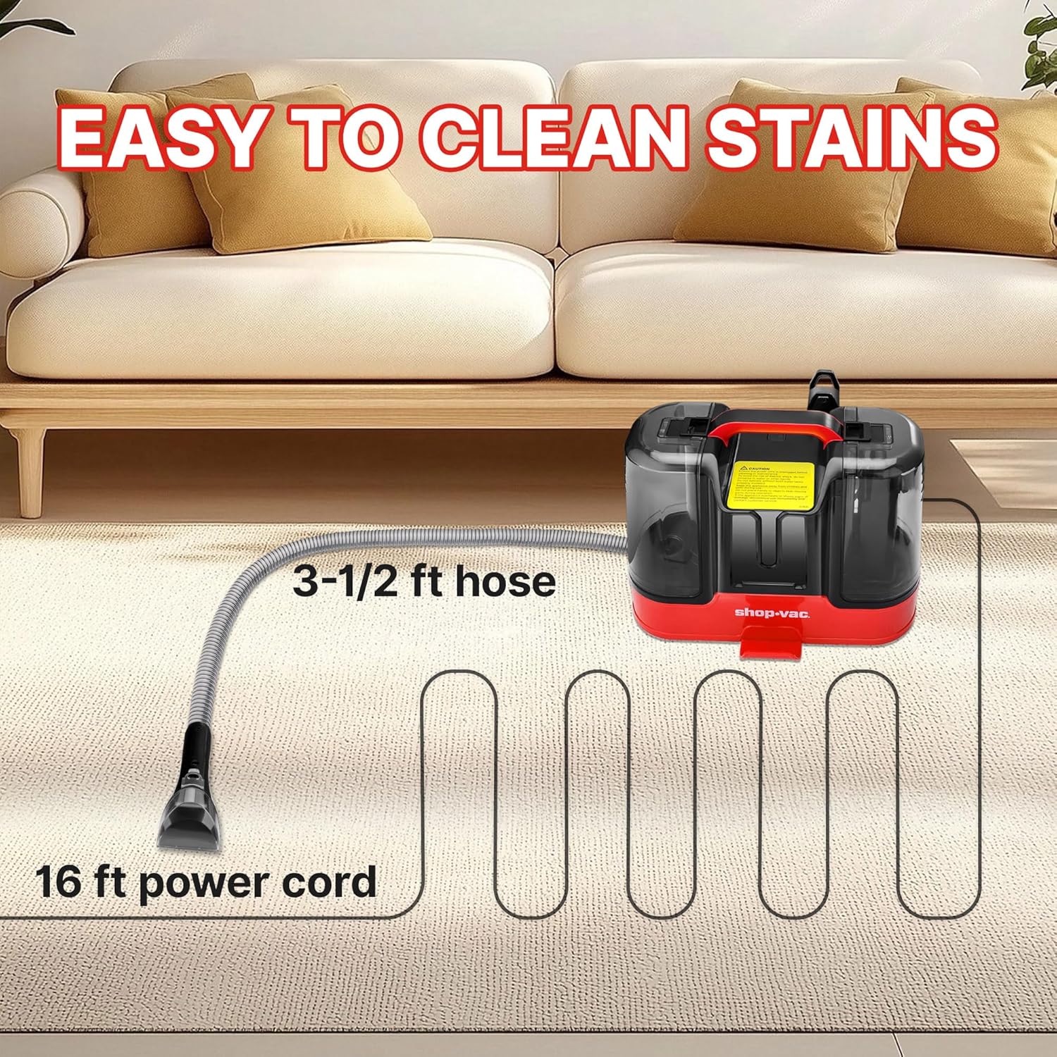 Shop-Vac Portable Carpet and Upholstery Cleaner Machine - Thumbnail 3