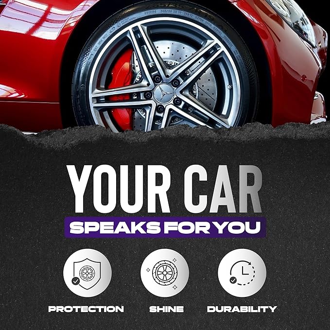 Cristal Products Untouchable Tire Shine Spray (1 Pack) – Citrus Scent, Wet Look Tire Shine, No Sling, Long Lasting Car Tire Shine, No Touch Application