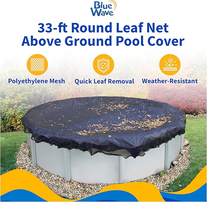 Blue Wave 33-ft Round Leaf Net Above Ground Pool Cover