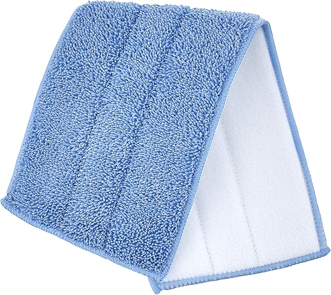 Superio Microfiber Mop Pads Washable Microfiber Refill for Superio Miracle Mop, Microfiber Mop Replacement Head with Velcro, 16 Inch Blue Mop Refill for Flat, Spray Mop Set, 12 Pack