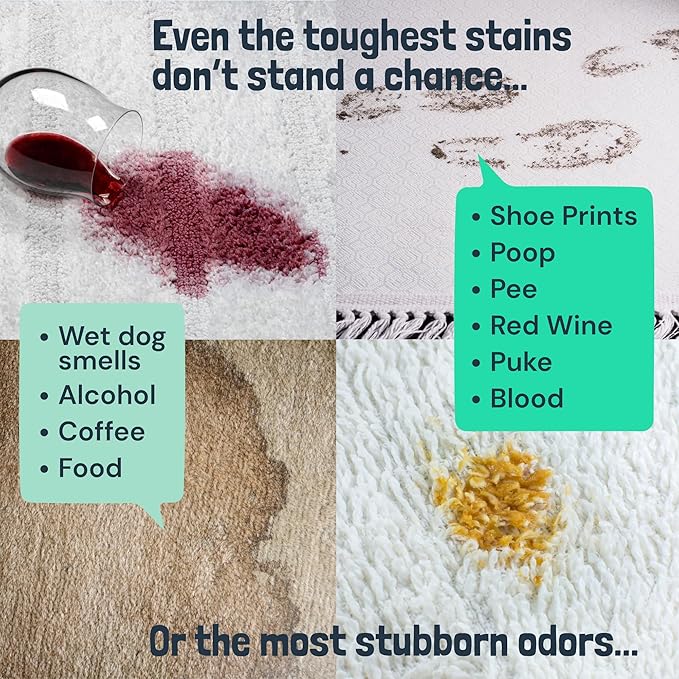 Sunny & Honey Heavy Duty Carpet Cleaner Solution for Machines - Powerful Stain and Surface Odor Eliminator For New and Deep-set Pet Messes - For Rugs, Couches and Upholstery (1 Gallon, Spring Mint)