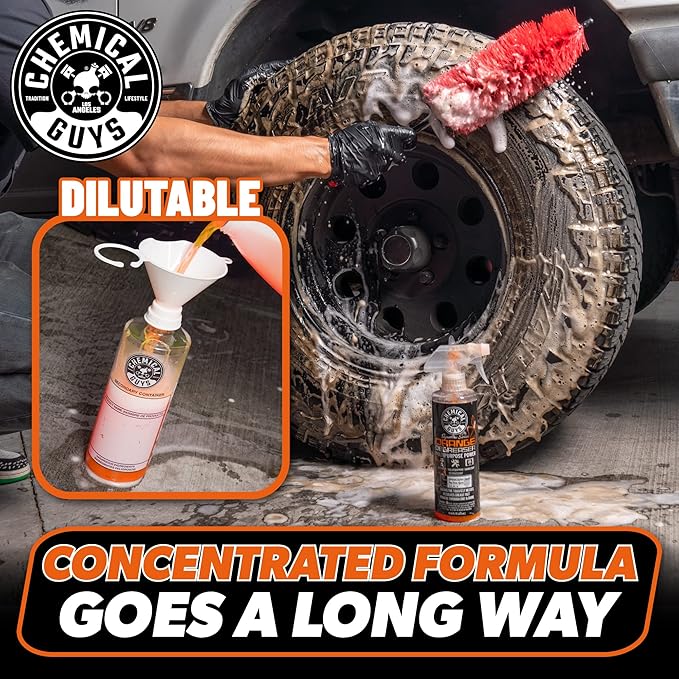 Chemical Guys CLD_201B Signature Series Orange Degreaser, Multipurpose Power, Safe for Cars, Trucks, SUVs, Motorcycles, RVs & More, 128 fl oz (1 Gallon) with 16 oz. Spray Bottle (2 Item Bundle)