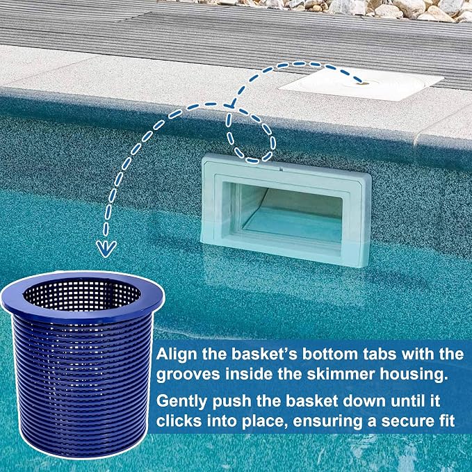 BigHead R38013A Pool Skimmer Basket Compatible with Pentair American Admiral for Inground Heavy Duty Pool Skimmer Basket Replacement for R38013A V38-135 V38-135 V38-136 (Blue)