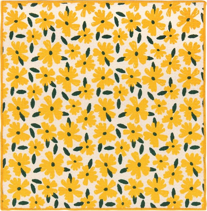 Now Designs Full Bloom Dishcloth Counter Display - Set of 25 Assorted, 100% Cotton, Floral Mix, CDU Dimensions L7.5 x D6.5 x H6.75in