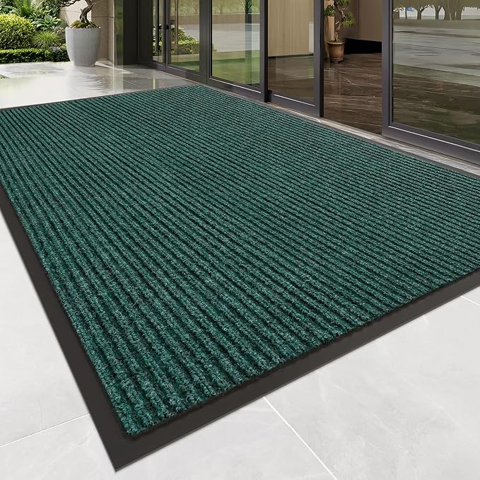 100pointONE Front Door Mat, Heavy Duty Indoor Outdoor Doormat for Entryway, 72" x 24" Low Profile Outdoor Mats for Home Entrance, Stain and Fade Resistant Welcome Mat for High Traffic Area, Green