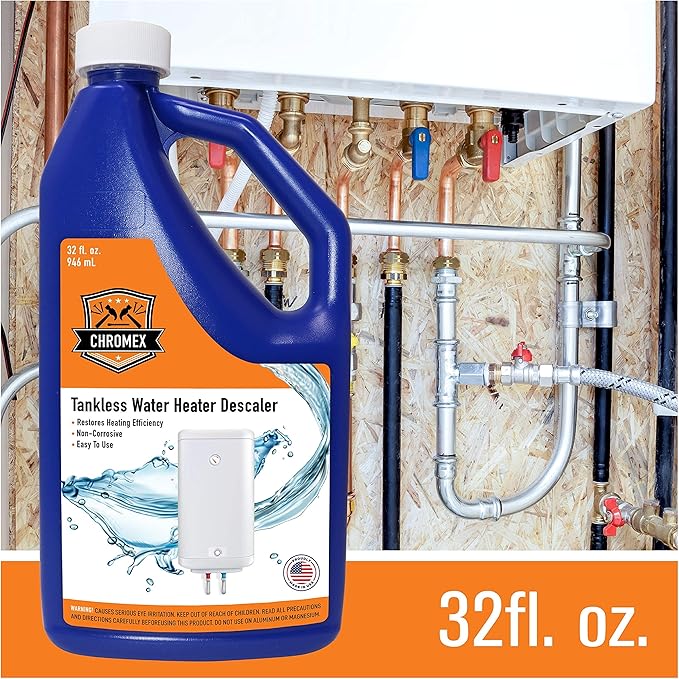 Chromex Tankless Water Heater Descaling Solution | Highly Effective Descaler Restores Heating Efficiency, 6 Quart, 32 fl oz (6)