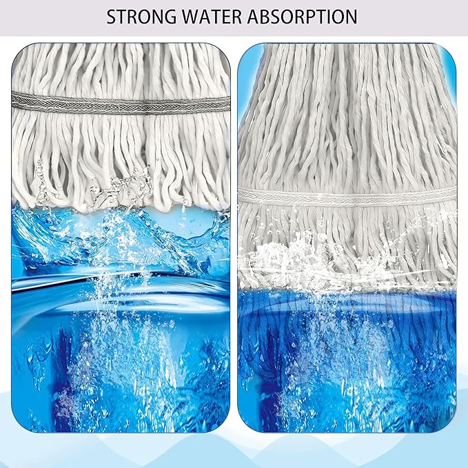 10 PCS 27.6 Inch Commercial Mop Head Refills – Heavy Duty Cotton Replacements for Industrial and Residential Floor Cleaning (White)