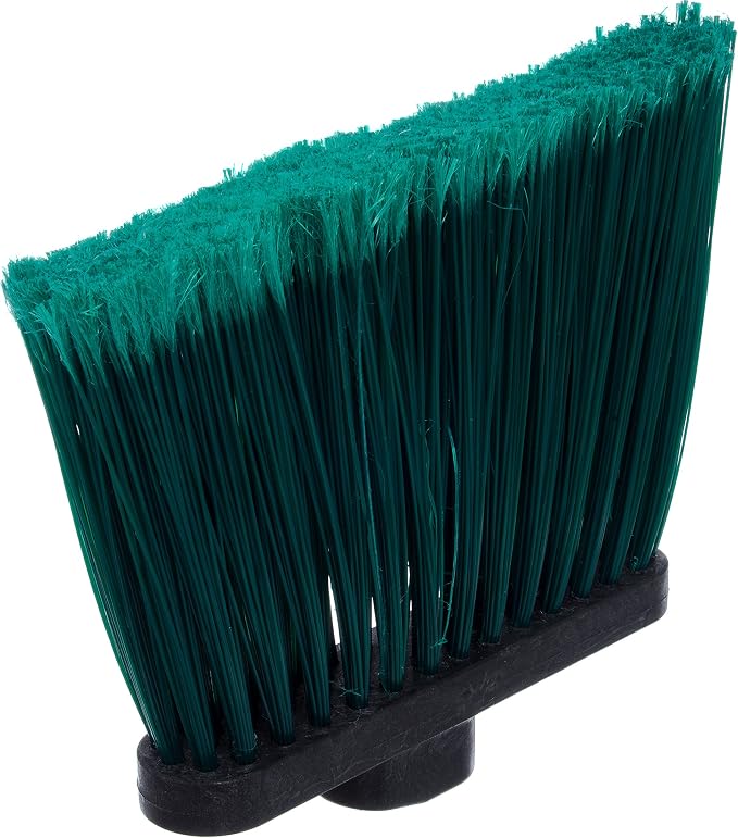 SPARTA 3686709 Duo-Sweep Medium Duty Flagged Angle Broom Head, Polypropylene Bristle, 8" Overall Length x 12" Width, Green (Case of 12)