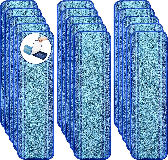 15-Pack Microfiber Mop Pads for Bona Mpo- Washable Reusable Refills for Hardwood, Tile & Multi-Surface Floors | Pet Hair & Stain Remover