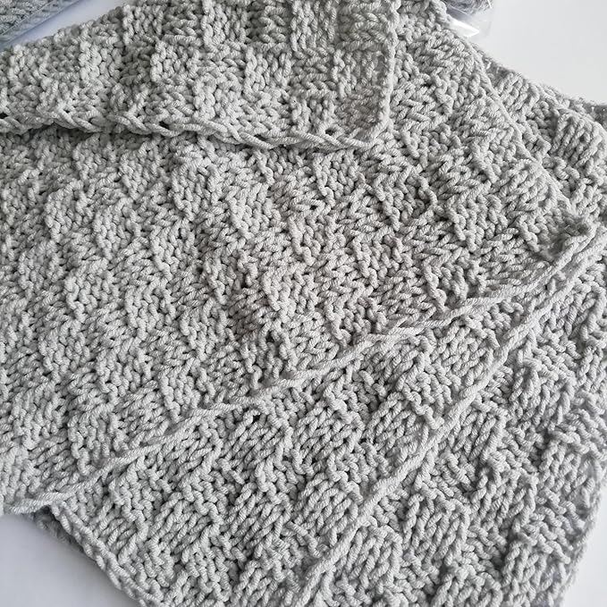 Light Grey Cotton Set 3 Dishcloths Kitchen scowing pad Drink Absorbent Reusable Washcloth Handmade Ecology Rags Knitwear