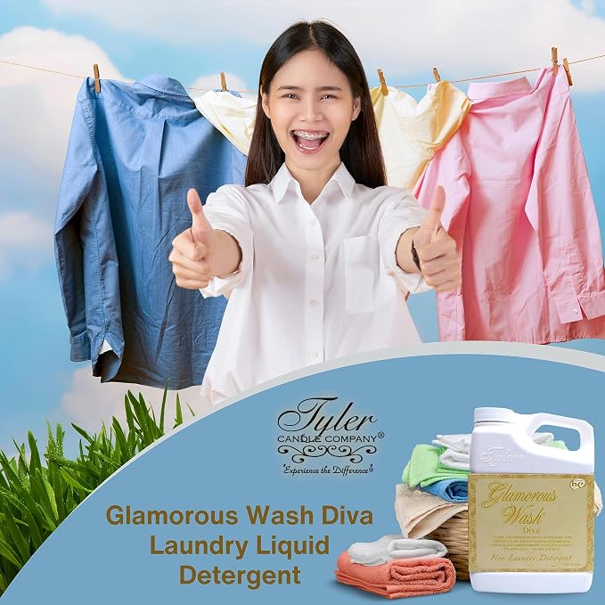 Worldwide Nutrition Bundle Compatible with Tyler Glamorous Wash Diva Laundry Liquid Detergent - Hand and Machine Washable Diva Laundry Detergent - 16 oz, 454-grams Detergent with Keychain