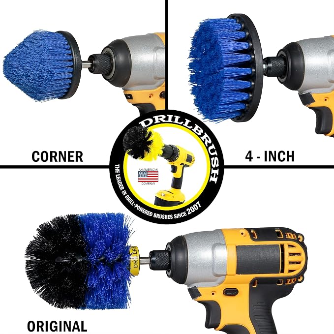 Drill Brush Aquatic Cleaning Brush Set - Fish Tank Accessories - Boat Accessories - Aquarium Scrubbing Kit - Swimming Pool Brushes - Pool Cleaning Household Set - Fish Tank Cleaner - Cleans Boat Seats