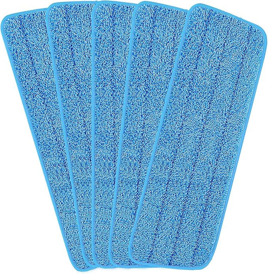 5 Pack Microfiber Mop Replacement Pads for Wet Mop Floor Cleaning Pad Fit All Spray Mops
