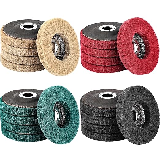 20 Pcs 4.5" x 7/8" Nylon Fiber Flap Disc Polishing Wheel for Angle Grinder 120/180/320/800 Grit Grinder Sanding Disc Polishing Grinding Wheel Scouring Pad Buffing Rust Paint Remover