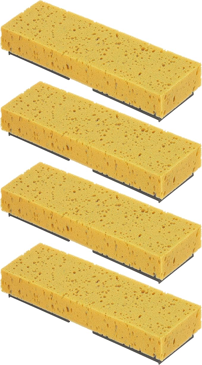 Sponge Mop Refill for Superio Mop 871 Only 9"x3" Screws: 6.5" Apart, 4 Pack