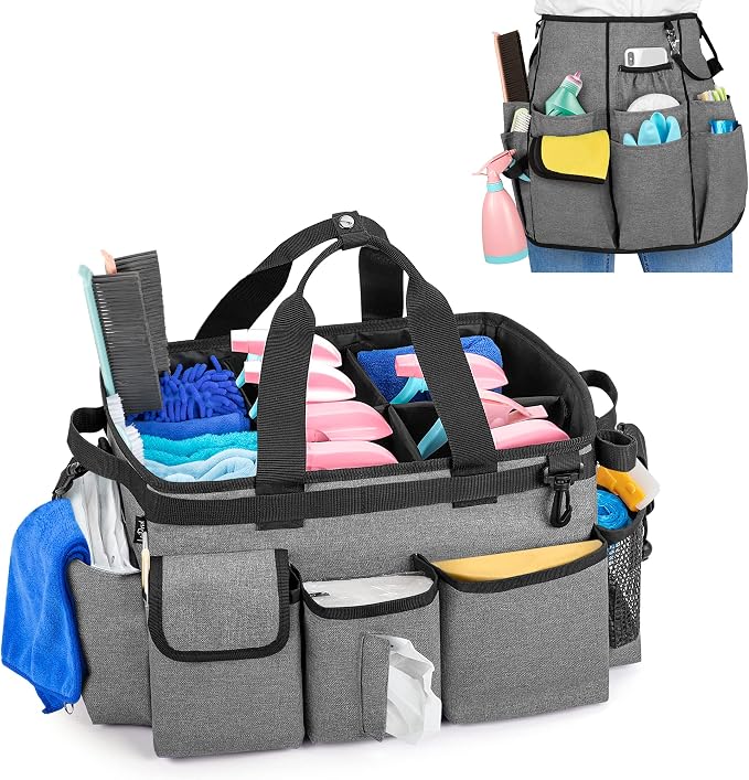 LoDrid Cleaning Supply Caddy with Cleaning Apron