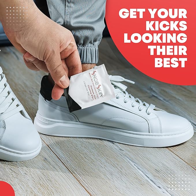 Shoe Cleaning Wipes (30 Count) - Textured Sneaker Cleaning Wipes Great for Travel - Works for All Shoes and Sneakers