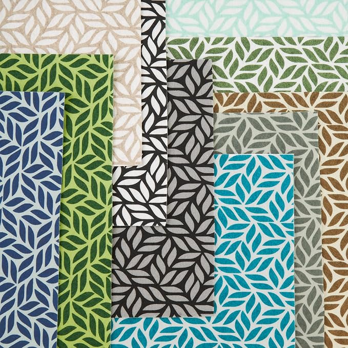 DII Fridge Liner Collection Non-Adhesive, Cut to Fit, 12x24, Gray Abstract Leaf, 6 Piece