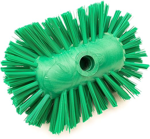 SPARTA Tank and Kettle Scrub Brush Heavy-Duty Tile Brush, Color-Coded and Handle Compatible (Sold Separately) for Optimal Access In Spacious Containers, Plastic, 5.25 X 7.5 Inches, Green, (Pack of 2)