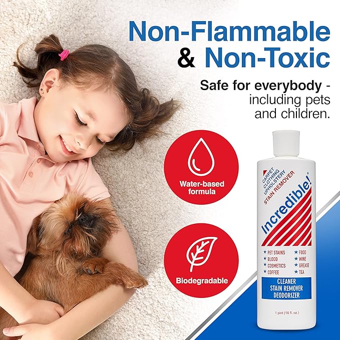 INCREDIBLE! Stain Remover For Clothes, Laundry, Carpets, Mattress & Upholstery, 16.oz (Pack of 3)