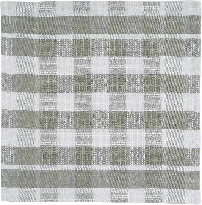 LANE LINEN Cotton Dish Towels - 6 Pack Soft Absorbent Kitchen Dish Cloths, Multi Purpose Kitchen Towel for Cleaning & Drying, 12"x12" - Grey