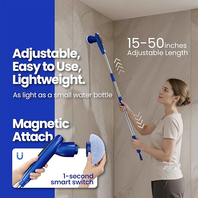Electric Spin Scrubber & Wire Dishcloths 10 Pack Bundle – Cordless Power Scrubber 120 Min IPX7 Waterproof 8 Brush Heads + 10x10in Double-Layer Non-Scratch Reusable Cleaning Cloths