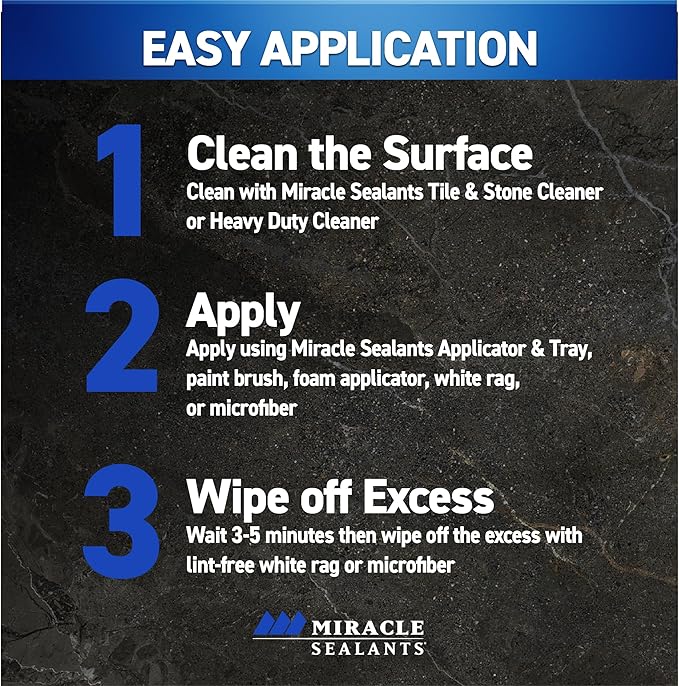 Miracle Sealants 511 H2O Plus Advanced Penetrating Sealer for Countertops, Stone, Tile & Grout, Quart
