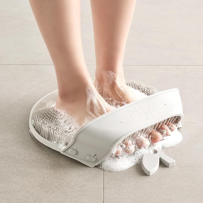 Larger Foot Scrubber - Foot Cleaner&Massager with Non-Slip Suction Cups for Use in the Shower(Black)