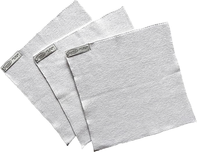 Solwang 3-Piece Danish Cotton Dishcloths in 100% Certified Organic Cotton Made in India (White Organic Trio)