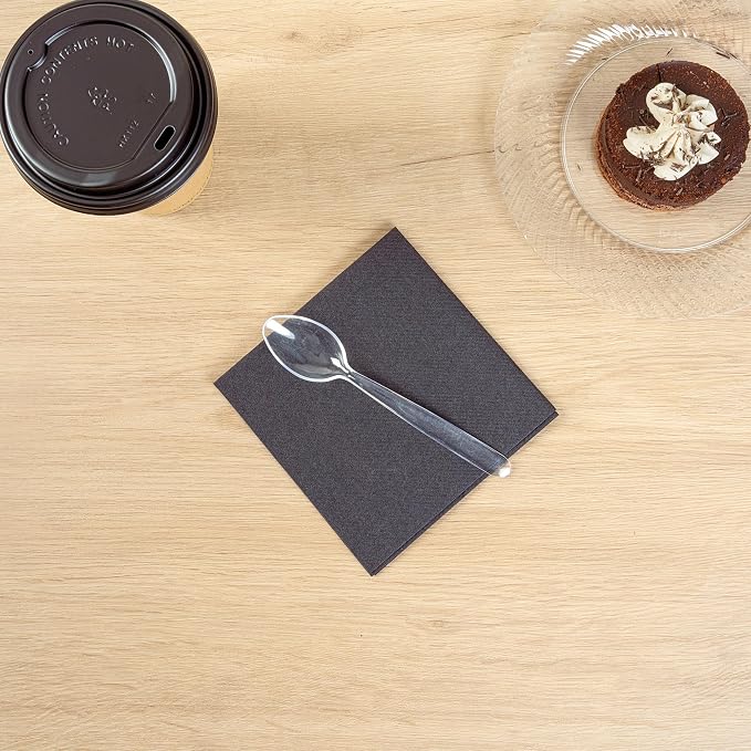 Restaurantware Moderna 5.5 Inch Disposable Spoons 250 Recyclable Small Dessert Spoons - Crack-Resistant For All Types Of Meals Clear Plastic Plastic Spoons