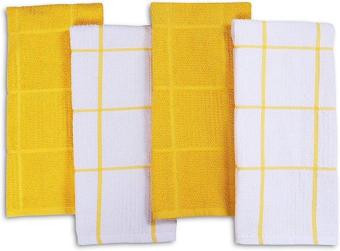 AMOUR INFINI Terry Dish Cloths Set of 8 Kitchen Towels Pack of 4 Highly Absorbent Super Soft Kitchen Reusable Quick Dry Dishcloths Set