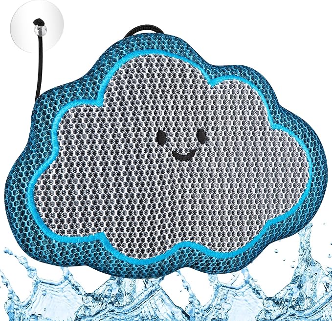 Ray Hot Tub Scum Absorber - Reusable Stingray Floating Spa Sponge & Oil Remover with Optional Tether - Washable Devilfish Oil Absorbing Sponge for Jacuzzi, Pool, and Bath (Cloud 1 Pack)