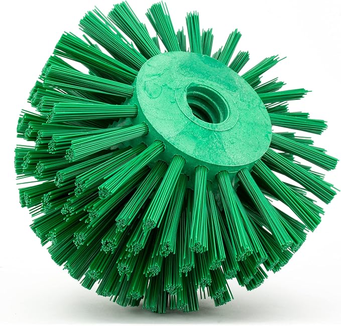 SPARTA Industrial Tank Brush Head Pipe Brush Head, Drain Brush with 3/4" Thread Hole (Handle Not Included) for Commercial Use, Plastic, 5 x 3.9 Inches, Green - (Pack of 1)