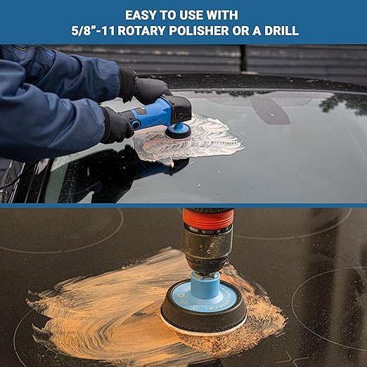 Glass Polish (3'') Glass Polishing Kit for Use with Electric Drill on All Glass Surfaces - GP21002