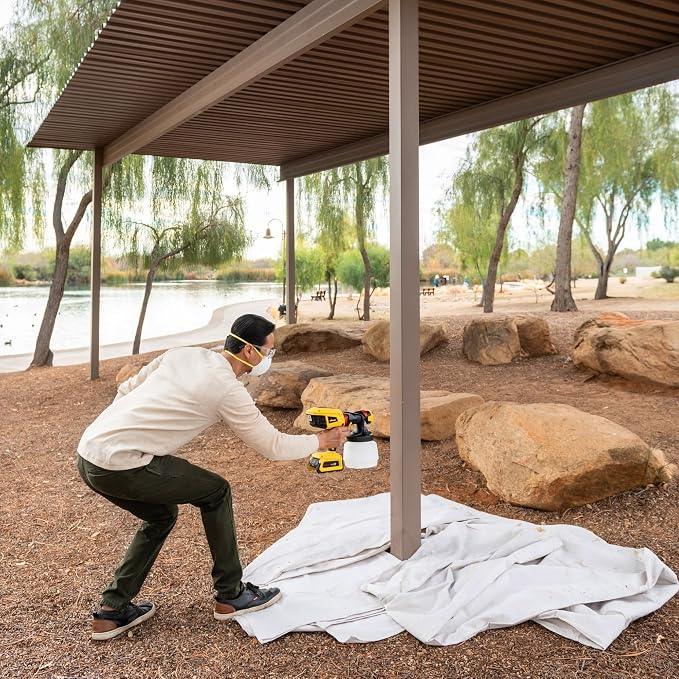 Wagner Spraytech 2454976 FLEXiO 3550 18V Cordless Handheld HVLP Paint Sprayer, Sprays Most Unthinned Latex, Includes Two Nozzles and Two Batteries, Complete Adjustability