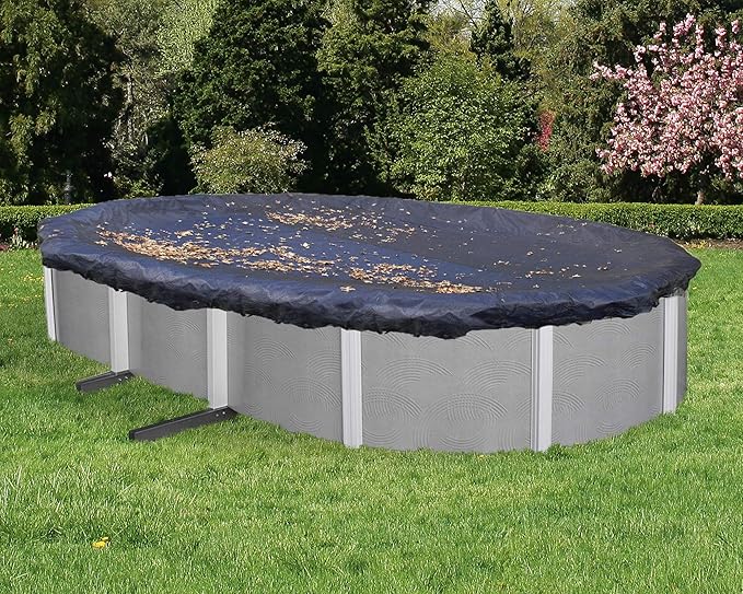 Blue Wave 12-ft x 24-ft Oval Leaf Net Above Ground Pool Cover