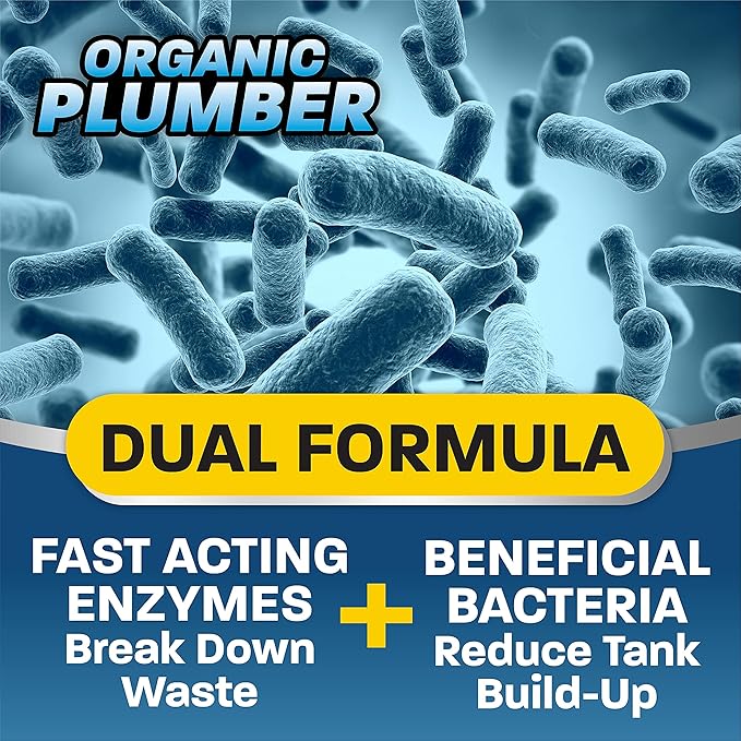 Septic Tank Cleaner Treatment, Bacteria x Natural Enzyme Flushable Bio Tabs, Rid Sewage Waste & Clean Field System, 1 Year of Tablets