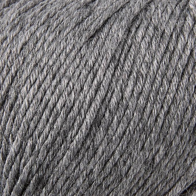 6 Balls Merino Wool Yarn, 12-Ply Luxurious and Soft Yarn for Hand Knitting & Crocheting, 1.76 OZ/50g, 120 yds/110 Meters(Dark Gray,6Balls)
