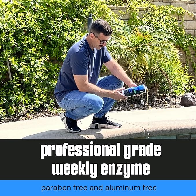 Pool Enzyme Treatment - Weekly Natural Enzymes for Pools Works as an Eco-Friendly, Natural Pool Clarifier for Crystal Clear Pool Water Perfect for Swimming - AquaDoc Pool Chemicals