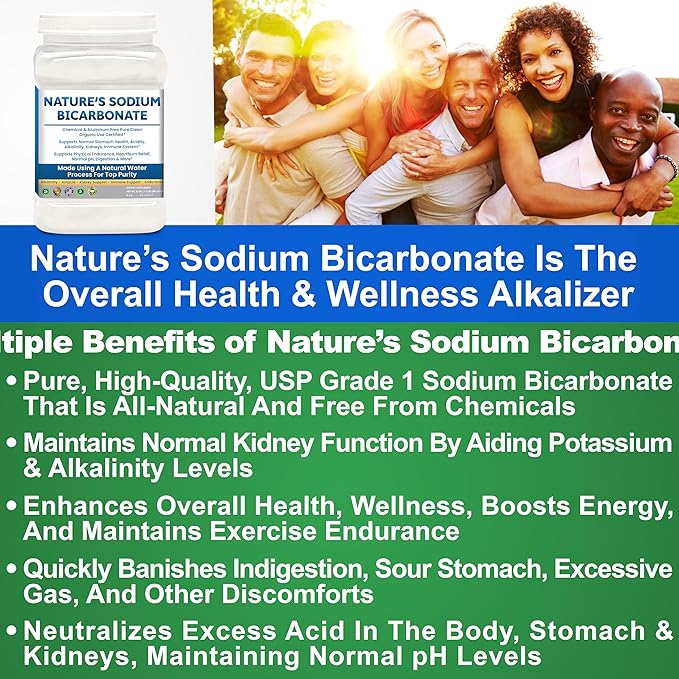 Sodium Bicarbonate Aluminum Free Organic Use bicarbonato de sodio para tomar. Chemical free For Health & Wellness. Bicarbonate of Soda Powder instead of sodium bicarbonate tablets 3.5 Ib