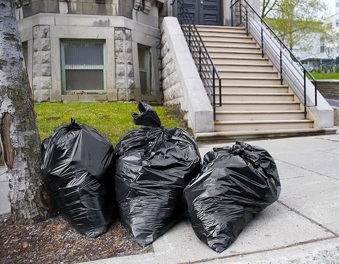 Tasker 55-60 Gallon Trash Bags Heavy Duty | Mega ValuePack 150 Bags | Large Black Garbage Bags | for Office, Commercial, Outdoor, Lawn, and Leaf