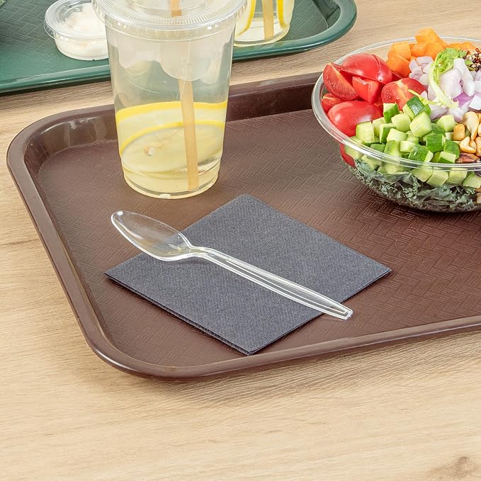 Restaurantware Moderna 7.3 Inch Disposable Spoons 250 Recyclable Clear Plastic Cutlery - Crack-Resistant For All Types Of Meals Clear Plastic Plastic Spoons